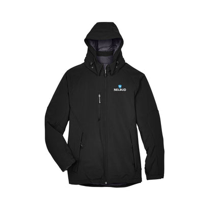 Nelbud - Men's Glacier Insulated Three-Layer Fleece Bonded Soft Shell Jacket with Detachable Hood